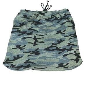 Sundry Mini Skirt Women's Size 1 Pull On Drawstring Waist Gray Camouflage NWT